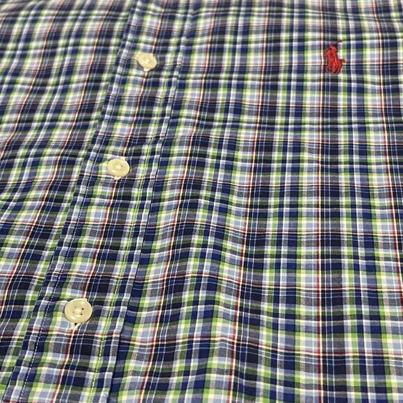 Ralph Lauren Button Down Shirt Mens M-15 1/2 Blue Plaid Long Sleeve Classic Fit - Picture 4 of 11